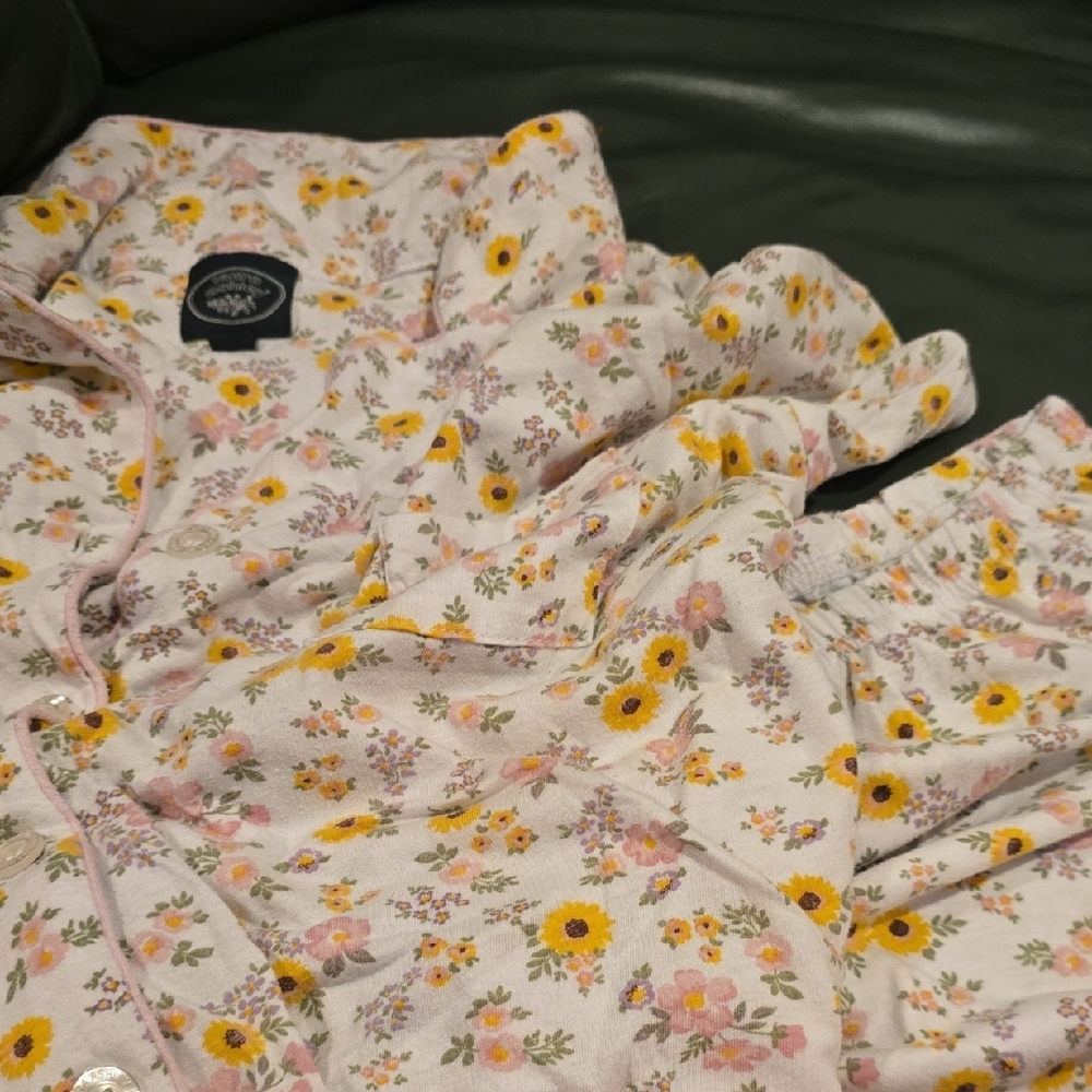 Laura Ashley Floral Pajama Set with Yellow and Pink Accents - Picture 5 of 5